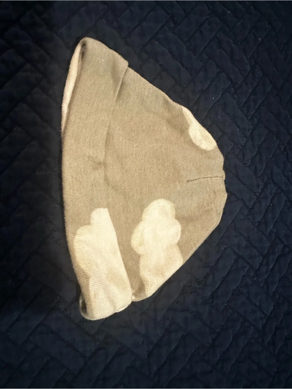 Cloud Pattern Knit Beanie - Taupe and Cream Baby Hat From Carters 3Months Cotton